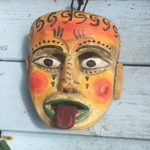 Ceremonial mask wood hand carved